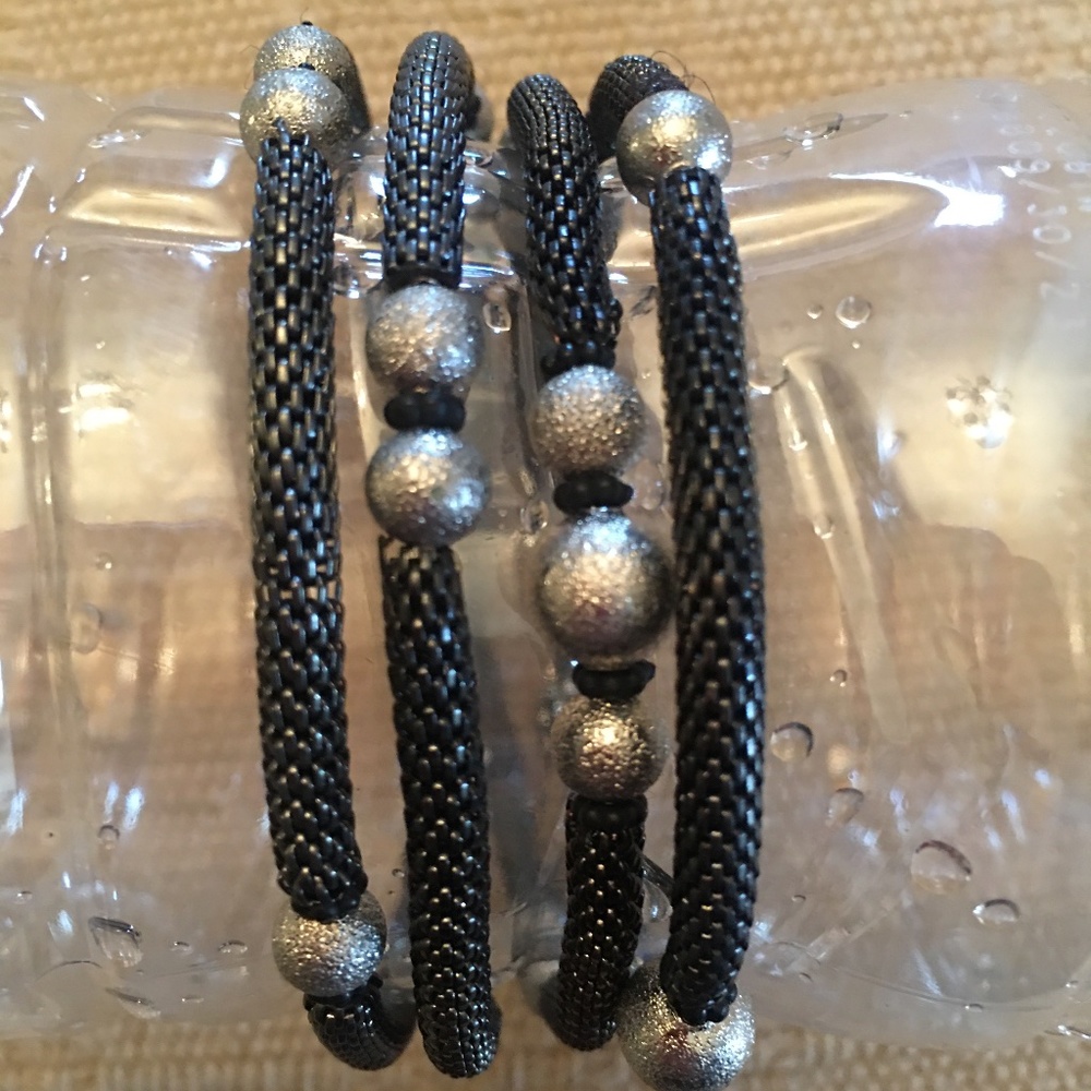 Gunmetal Slinky Style Wrap Bracelet